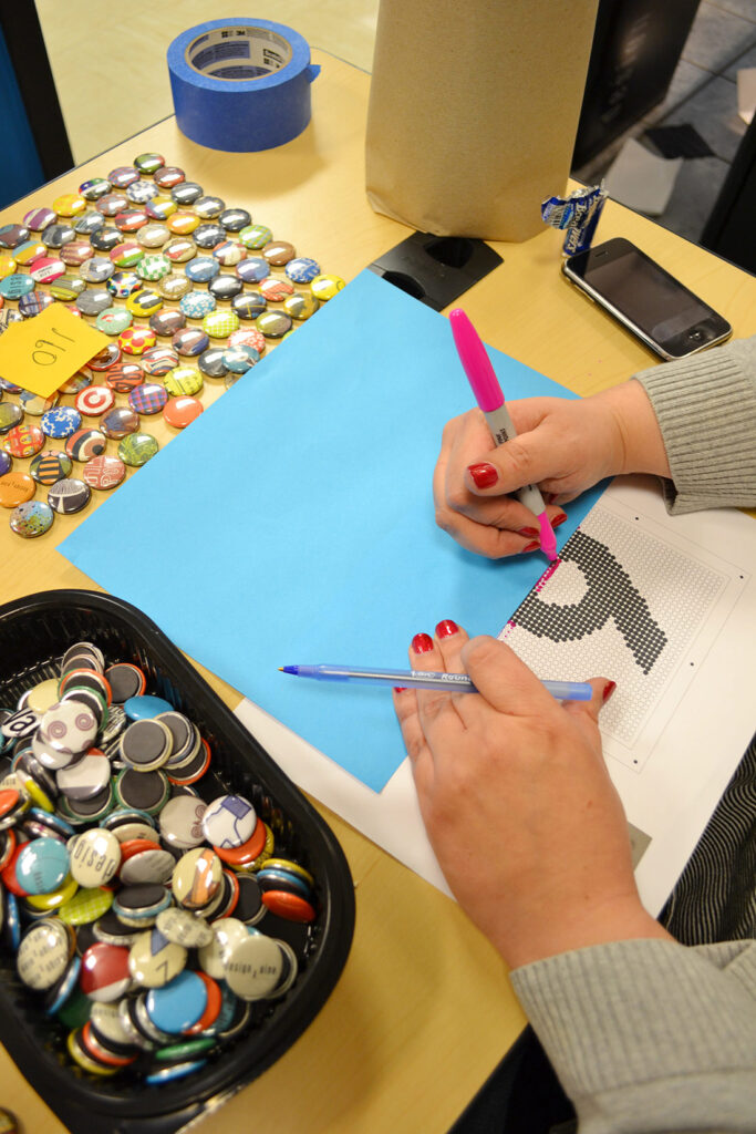 The Myer's School of Art—Button Wall